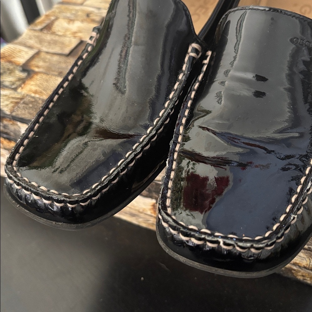 GEOX (6) Respira Patent Loafers Leather Black Slip On Stitching Non-Slip EU 36 - Picture 7 of 15